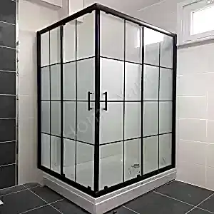 Duşakabin 6 mm Tamperli Antrasit Kumlu 90×90 resim 1
