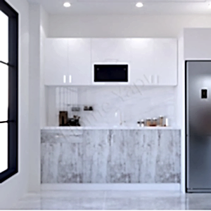 Mutfak Dolabı 200 cm Makinasız Karbeyaz resim 1