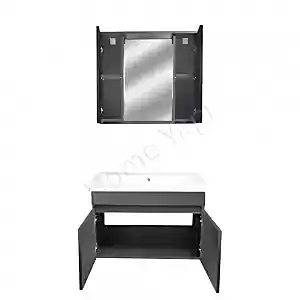 Banyo Dolabı 80 cm Karen Arya Antrasit Mdf resim 3