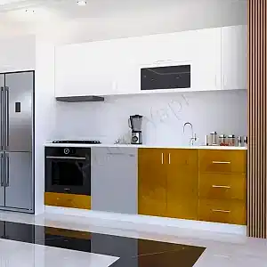 Mutfak Dolabı 250 cm Full Mdf Kahve Tezgah Dahil resim 1