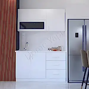 Mutfak Dolabı 150 cm Hazır Beyaz Tezgah Dahil resim 1