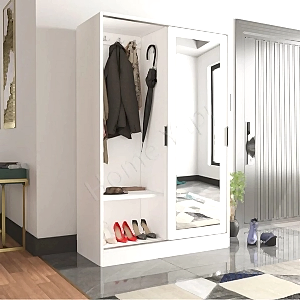 Sürgü Kapak Aynalı Vestiyer Portmanto Gardrop resim 1