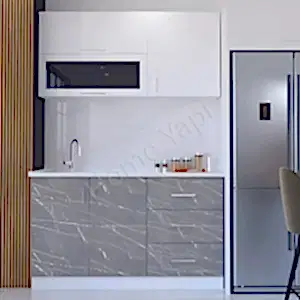 Mutfak Dolabı 150 cm Hazır Venedik Tezgah Dahil resim 1