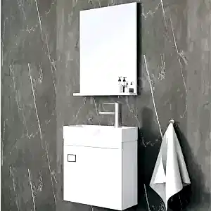 Banyo Dolabı 38 cm Mini Mdf Lavabo Dahil resim 1