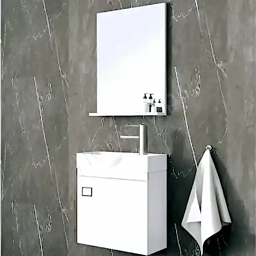 Banyo Dolabı 38 cm Mini Mdf Lavabo Dahil