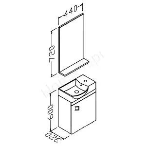 Banyo Dolabı 45 cm Mdf Beyaz Lavabo Dahil resim 2
