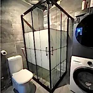 Duşakabin 6 mm Tamperli Antrasit Kumlu 100×100 resim 1