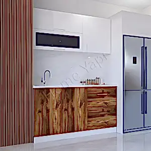 Mutfak Dolabı 150 cm Hazır Kahve Tezgah Dahil resim 2
