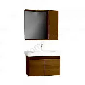 Banyo Dolabı 80 cm Alvit Full Mdf Lavabo Dahil resim 1