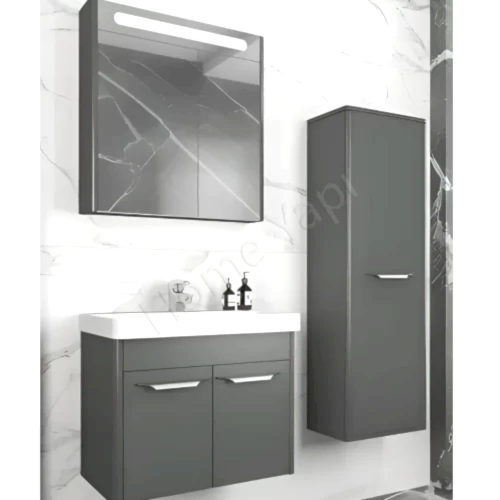 Banyo Dolabı 60 cm Antrasit Asya Lake Full Mdf
