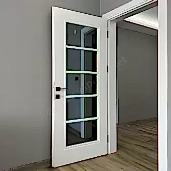 Melamin Kapı Tam Camlı Çıtalı Aksesuar Dahil resim 1