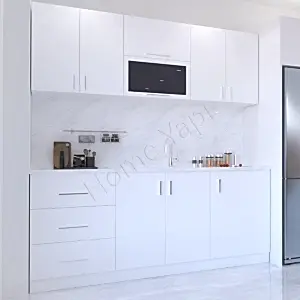 Mutfak Dolabı 200 cm Makinasız Beyaz Tezgah Dahil resim 2