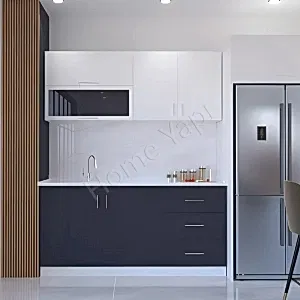 Mutfak Dolabı 180 cm Hazır Antrasit Tezgah Dahil resim 1