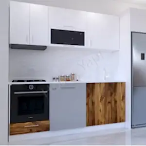 Mutfak Dolabı 200 cm Kahverengi Tezgah Dahildir resim 2