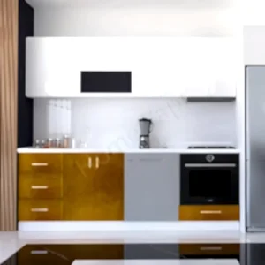 Mutfak Dolabı 250 cm Full Mdf Kahve Tezgah Dahil resim 2