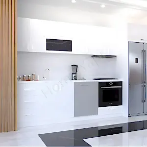 Mutfak Dolabı 250 cm Full Mdf Beyaz Tezgah Dahil resim 2