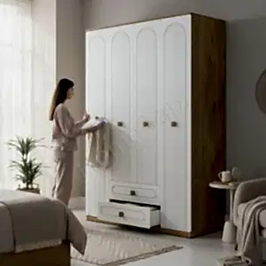 4 Kapaklı 2 Çekmeceli Gardrop Membran Vestiyer resim 2