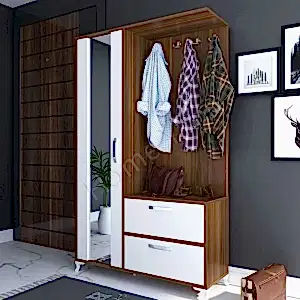 4 Kapaklı Kahve Vestiyer Portmanyo Ayakkabılık resim 4