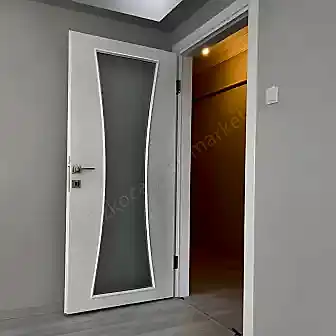 Amerikan Panel Kapı Kum Saati Tam Camlı resim 1