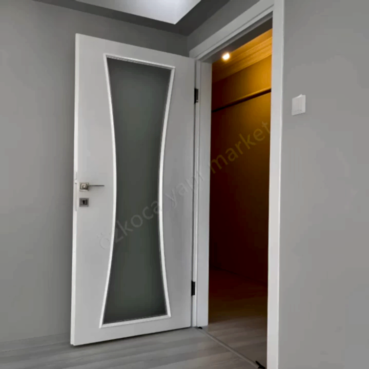 Amerikan Panel Kapı Kum Saati Tam Camlı