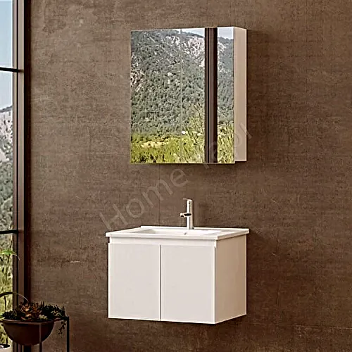 Banyo Dolabı 60 cm Beyaz Asya Lake Full Mdf
