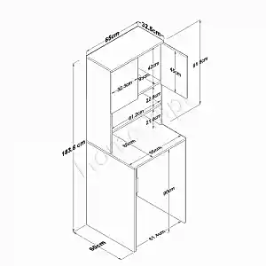 Çamaşır Makinesi Dolabı Beyaz 2 Raflı resim 2