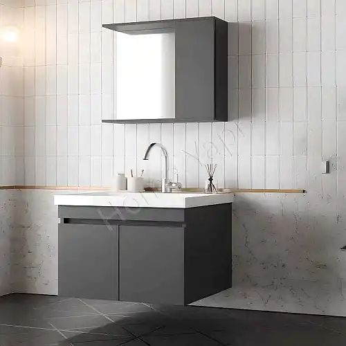Banyo Dolabı 80 cm Alvit Antrasit Full Mdf