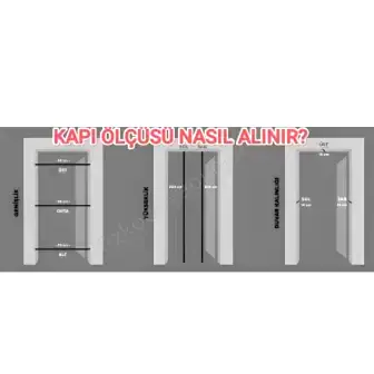 Melamin Kapı 2 Göbek Renkli Çerçeve Tam Takım resim 3