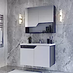 Banyo Dolabı 80 cm Alvit Napoli Beyaz Full Mdf resim 1