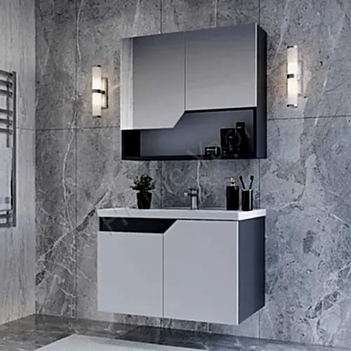 Banyo Dolabı 80 cm Alvit Napoli Beyaz Full Mdf