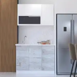 Mutfak Dolabı 120 cm Hazır Karbeyaz Tezgah Dahil resim 1