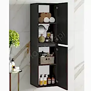 Banyo Boy Dolabı Antrasit Kulpsuz 35 cm Full Mdf resim 2