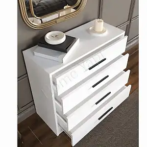 Şifonyer 4 Çekmeceli Komodin Aynalı Bebek Odası resim 2