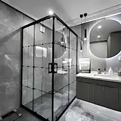 Duşakabin 6mm Tamperli Antrasit 90×90 cm resim 1